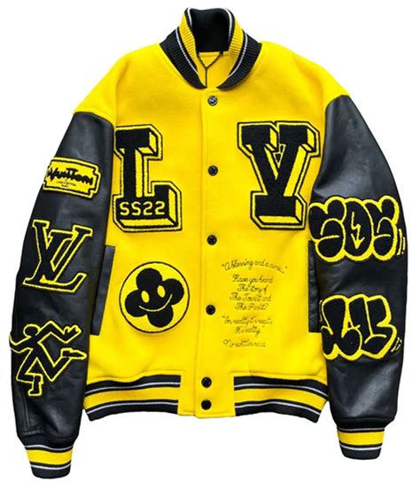 louis vuitton varsity jacket yellow.